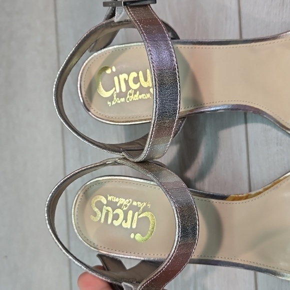 Circus By Sam Edelman Esther Metallic Ankle Heels Sandals shoes sz 7.5M - Picture 7 of 16